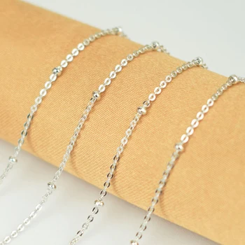 

40/45cm 100% Pure 925 Sterling Silver Beads O Cross Chain Choker Necklace Women Girls Italy Fashion Jewelry Collares Collier