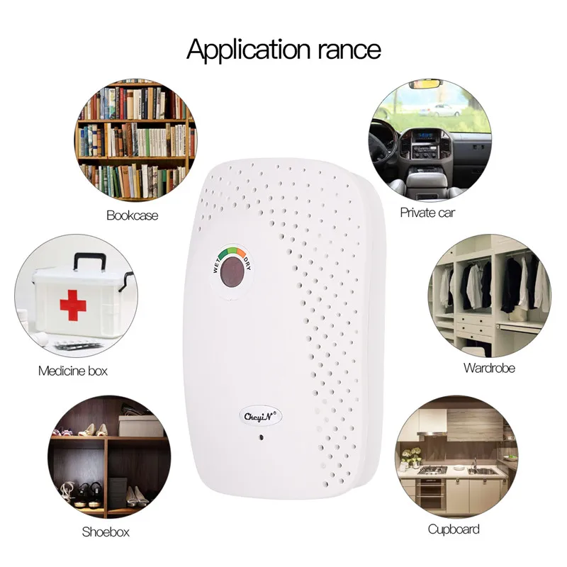 Mini Dehumidifier For Home Office Portable Desiccant Reusable Moisture Absorbing Air Dryer With LED Indicator Air Dehumidifiers