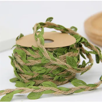 

Nicro 1 Yard Artificial Plant Green Leaves Weaving Hemp Rope Wedding Birthday Rattan Gift Bouquet Party Decoration #Art05