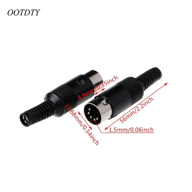 OOTDTY 3 шт. DIN штекер Кабельный соединитель 5 Pin с пластиковой ручкой|pin connector|pin pinpin |
