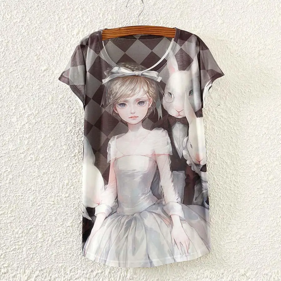Женская футболка с цифровым принтом летняя коротким рукавом 2015|print tshirt|fashion