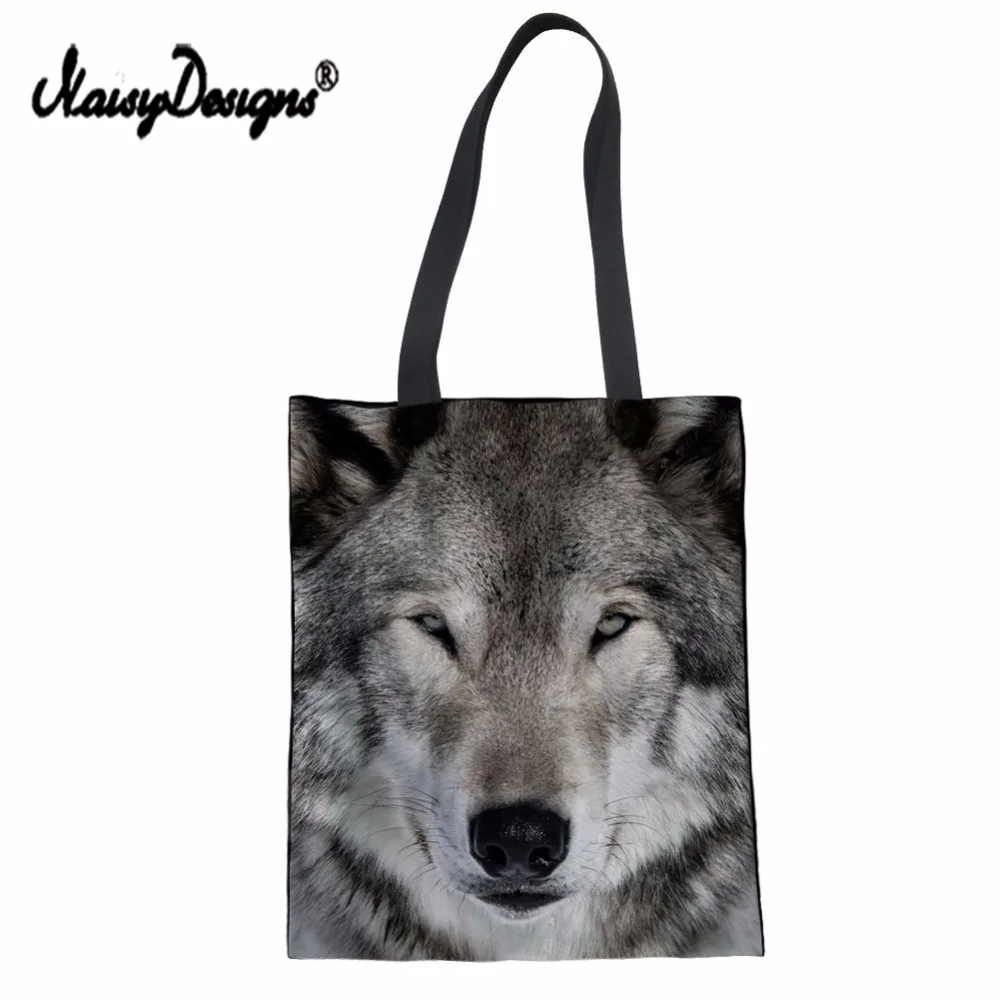 NoisyDesigns Cool Wolf Print Female Shoulder Bag Environmental
