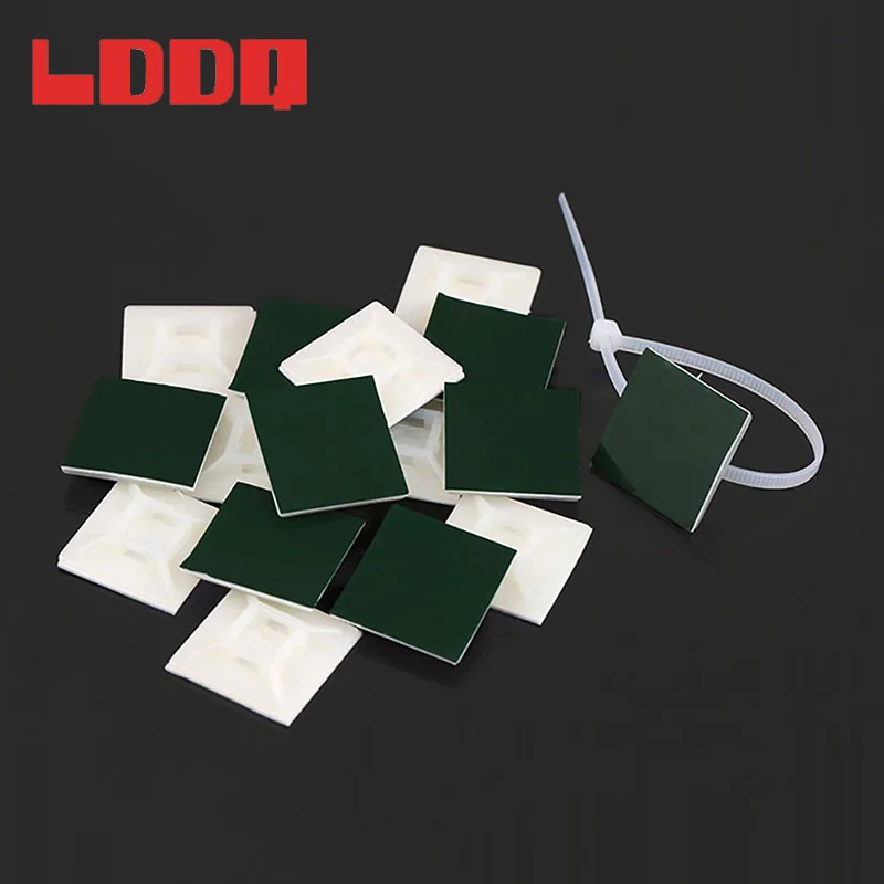 LDDQ 100 шт. самоклеющиеся нейлоновые кабельные стяжки крепления 20 мм проволока