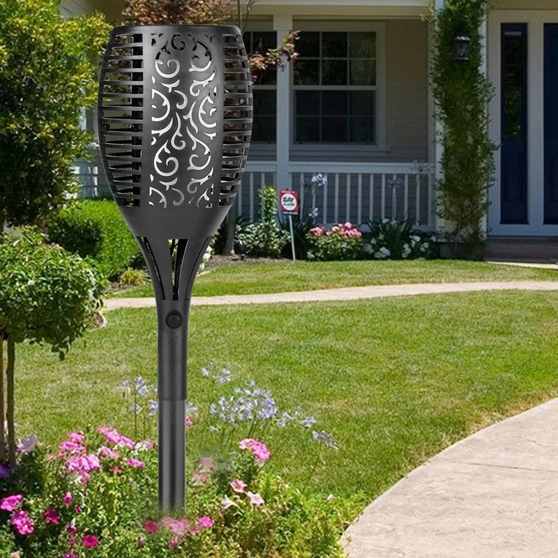 Светодиодный светильник на солнечной батарее с эффектом пламени 99 светодиодный S Водонепроницаемый светодиодный светильник мерцающий наружный Ландшафтный декор для садового освещения