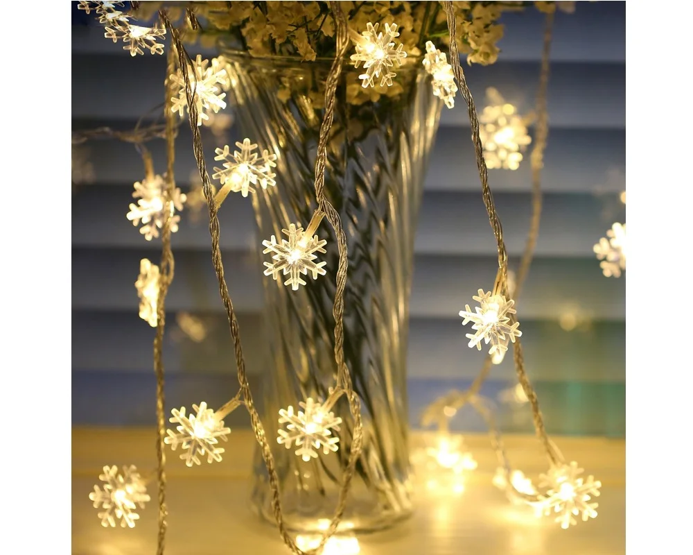 

Christmas Tree LED 10M 60LEDs 8MODES Snowflake String lights Waterproof LED Fairy Wedding Party Decoration Holiday lighting