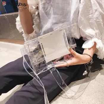 

Casual PVC Transparent Clear Woman Crossbody Bags Shoulder Bag Handbag Phone Bags with Card Holder handbag Bolsa Feminina