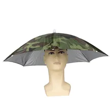 1Pc Camouflage Foldable Headwear Sun Umbrella Fishing Hiking Beach Camping Headwear Cap Head Hats Outdoor Sport Umbrella Hat Cap