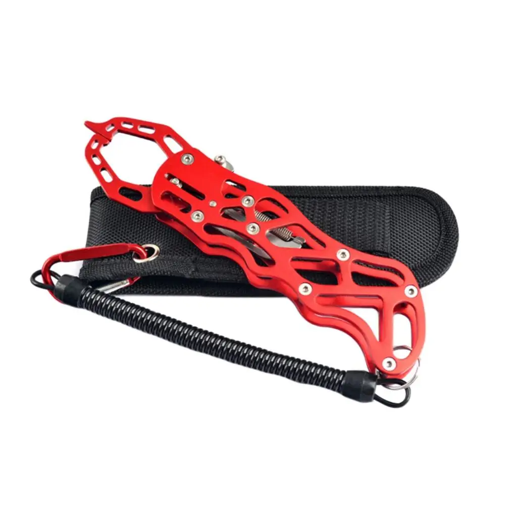 R Portable Aluminium Fishing Lip Grips Fish Controller Fishing Pliers Hollow Out Controlling Tools Fishing Grippers - Цвет: R