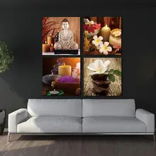 

4 Piece Canvas Art Modern Printed Buddha Painting Picture Decoration Buddha Paintings Wall Canvas Pictures For Living Room