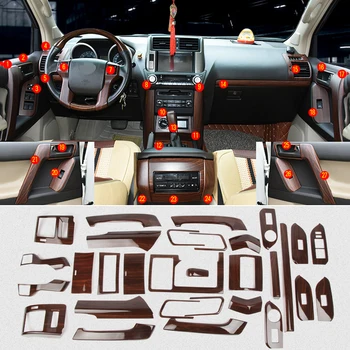 

For Toyota Land Cruiser PRADO FJ150 10-17 ABS Peach Wood Grain Car interior kit Cover Trim Decorative stickers Car Styling 30pcs
