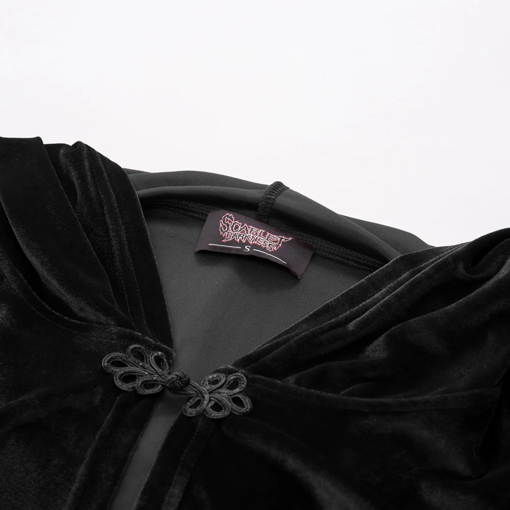 Женское Болеро средневековый Викторианский Ренессанс стимпанк лягушка Кнопка бархатный плащ с капюшоном накидка для свадьбы Вечерние
