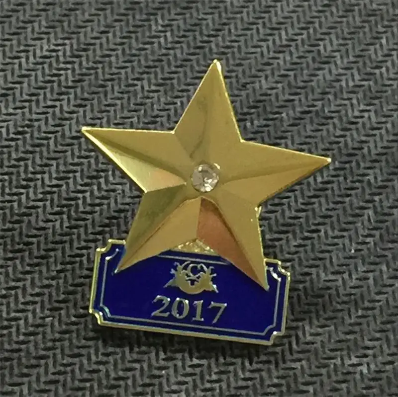 

Cheap 3D Gold Shiny Star Style Lapel Pin with Own Logo