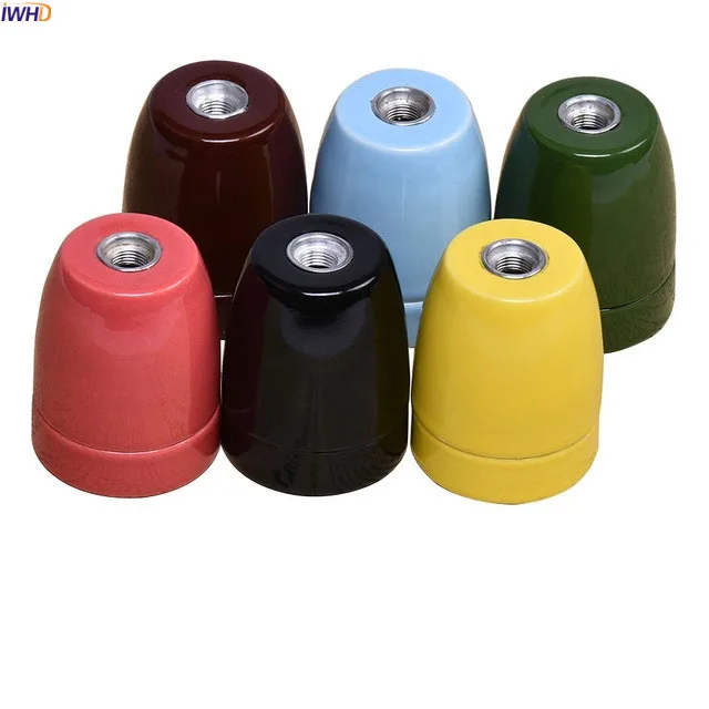 IWHD DIY Douille E27 розетка лампа держатель керамика 110 В 220 в Portalamparas винтажный фитинг