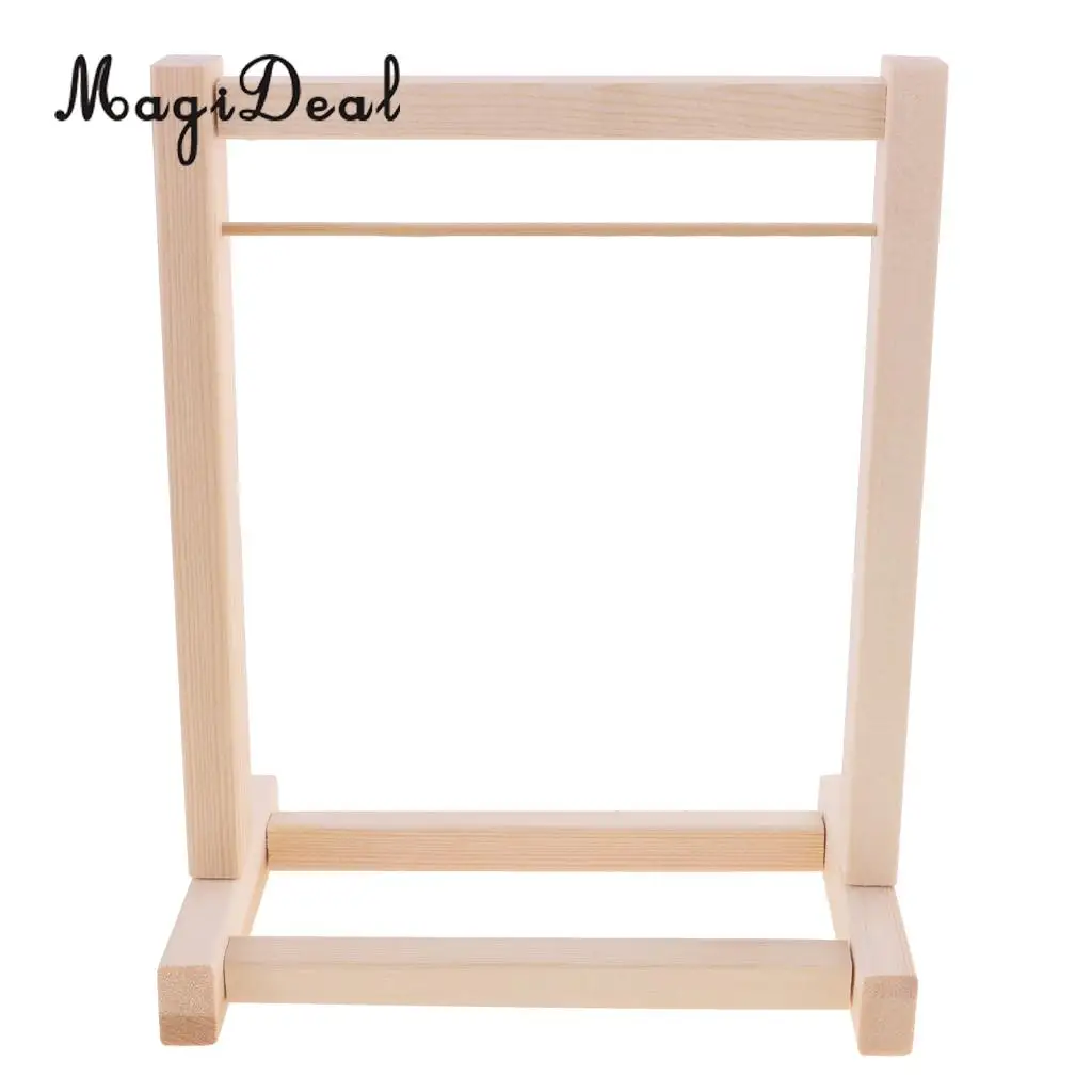 MagiDeal 1Set BJD Doll Wooden Clothes Hanging Shelf for 12 Inch Dollhouse Dolls Clothing Dress Pants Furniture DIY Children Toy