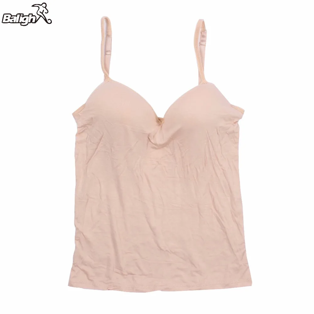 

Women Modal Adjustable Strap Built In Bras Lady Padded Self Mold Sport Bra Yoga Top