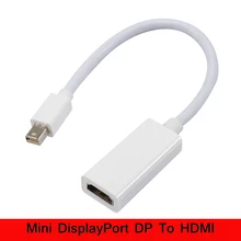 Mini Display Port DP Male to HDMI Female Adapter Cable Up to Resolution 1080p For Macbook AIR (White)