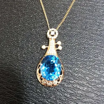 

Qi Xuan_Blue Stone Simple Elegant Pendant Necklace_Real Blue Stone Necklace_Quality Guaranteed_Manufacturer Directly Sale
