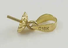 

[Dangle Pendant Mounting] 4.5mm Bead Cap,Factory Price Solid Yellow Pendant Setting, Sold by 5pcs/Lot-Free Shipping