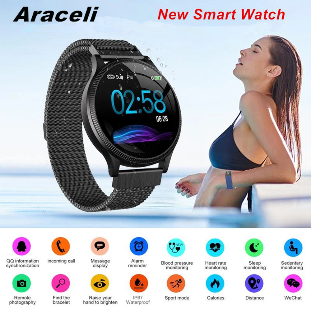 

Smart Watch Fitness Tracker IP67 Waterproof Blood Pressure Smartwatch Heart Rate Monitor sports watch Smart Watch Q8