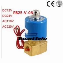 1/4 ''электромагнитный клапан прямого действия FB2E-V-08 VITON компактный KSD 2/2 клапанов DC12V, DC24V, AC110V или AC220V