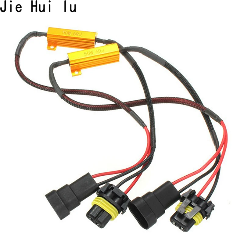 

H3 H4 H7 H8 H11 9005 HB3 9006 HB4 LED Bulb Decoder Resistor Socket Canbus Error Canceller Wire Harness Adapter for Car Fog Light