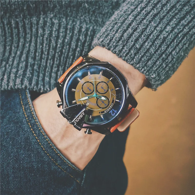 Мужские кварцевые наручные часы с большим циферблатом Blue Ray, креативный уникальный календарь, мужские классические военные часы, мужские спортивные часы