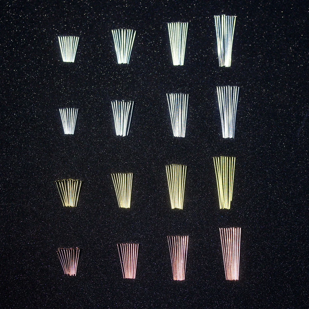 10Pcs) Sterling Silver 925 Flat Head Pins for DIY Jewelry Making Findings Accessories in Rose gold and Silver color Wholesale