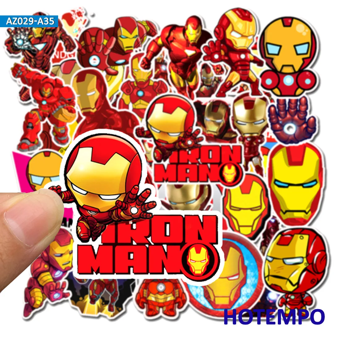 35pcs Tony Stark Iron Man Stickers Super Hero Marvel for Mobile Phone Laptop Luggage Suitcase Skateboard Bicycle Decal Stickers