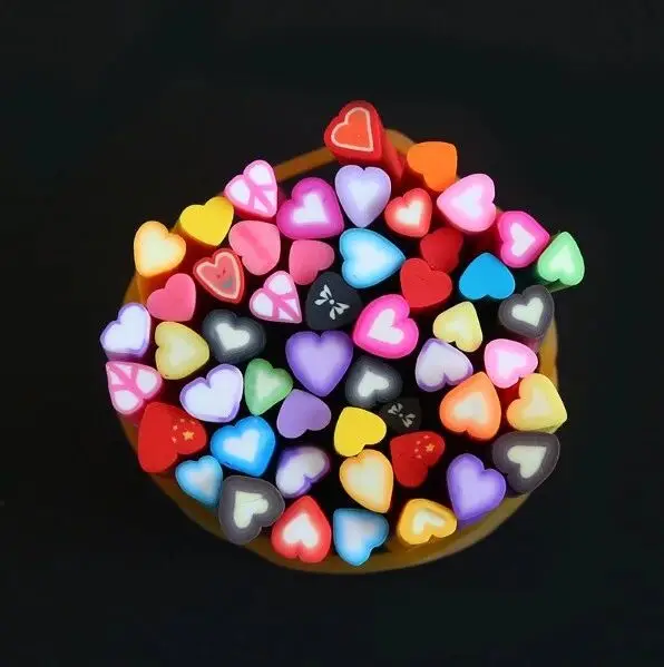 Шармы для слаймов DIY фруктовая мягкая глина Хрустальная глина для выпечки фимо полимерная легкая кристальная почва Пластилин мягкие детские игрушки - Цвет: love 50pcs one pack