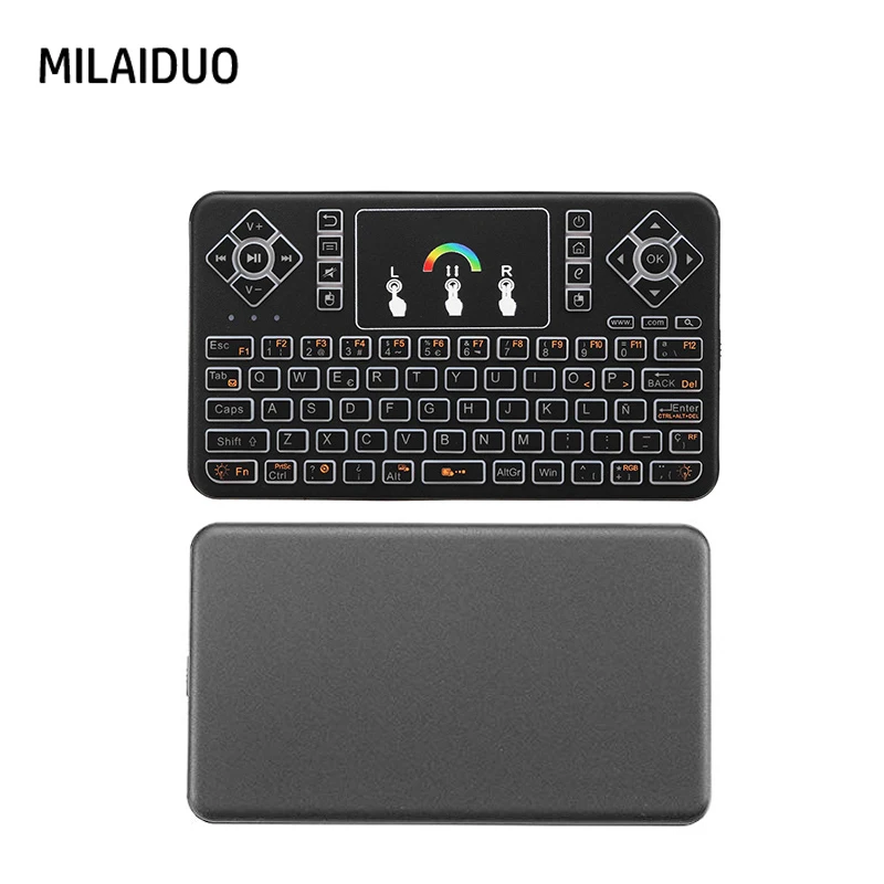 

TZ Q9 2.4GHz Bluetooth V3.0 Wireless Keyboard RGB Backlit Touchpad for Android/Google Smart TV Air Mouse Mini Teclado VS I8