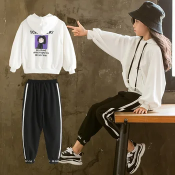 

Fashion Girls Clothes Children Clothing Sets Tracksuit Girls Fall Outfits Kid Toddler 2019 Boutique Top + Pants 4 to 13 Years