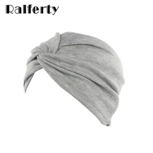 Ralferty Chemo тюрбан шляпа серый твист сплошной цвет бини Винтаж 1940s шапки для женщин головной убор стрейч аксессуары для волос JD163