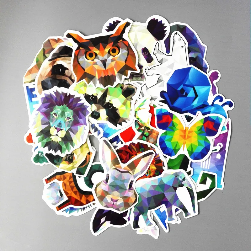 

35 Pcs/lot Cartoon Animal Different Galaxy Style PVC Stickers Kids Toys Decor for Car Laptop Trunk Guitar Bicycle Motor