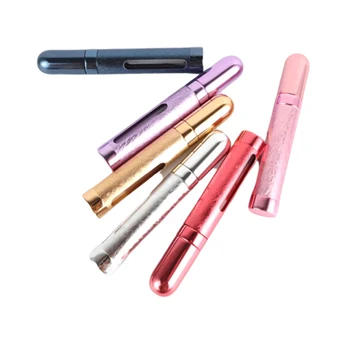 

12ml Portable Travel Perfume Spray Pump Bottle Aluminum Mini Rfill Glass Empty Bottles For 6 Colors