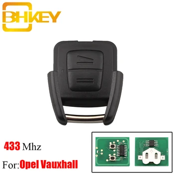 

BHKEY Remote Car Key Shell 433Mhz for Opel key 2 Buttons No Chip Uncut Blade for Vauxhall Opel Astra Zafira Omega Vectra