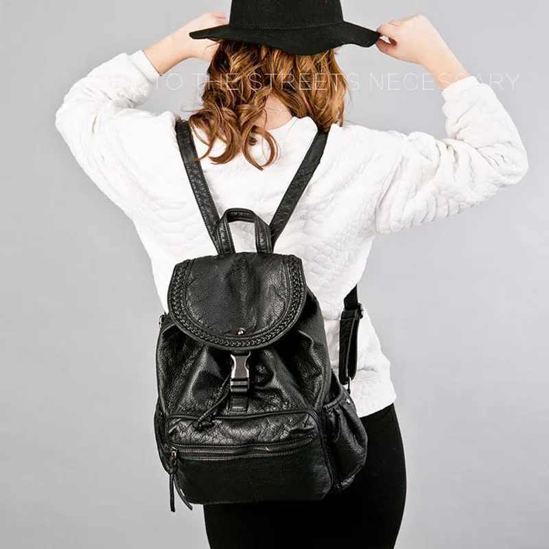 Backpack Women Soft Sheepskin Genuine Leather Bag Women Shoulder Bag Women Backpack Mochila Feminina School Bags