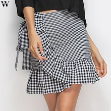 Высококачественная школьная форма, модная клетчатая плиссированная короткая юбка, хлопковая юбка для женщин, повседневная японская опрятная мини-юбка Mar20