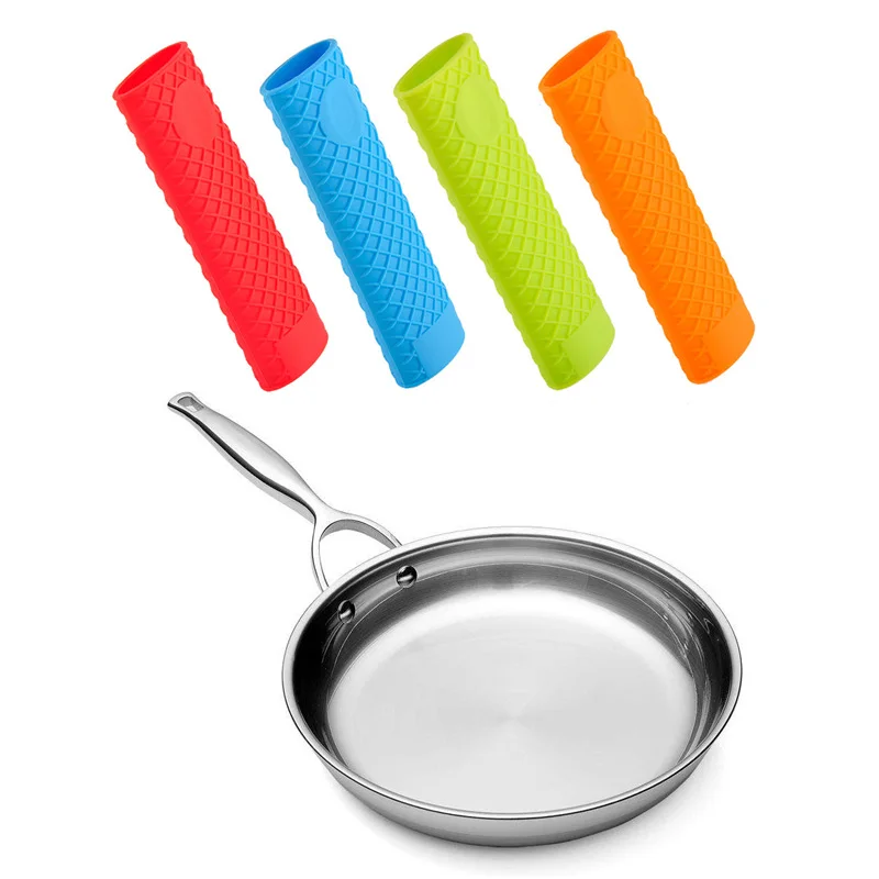 2pcs Random Color Silicone Pot Pan Holder Mitts Grip Saucepan Wok
