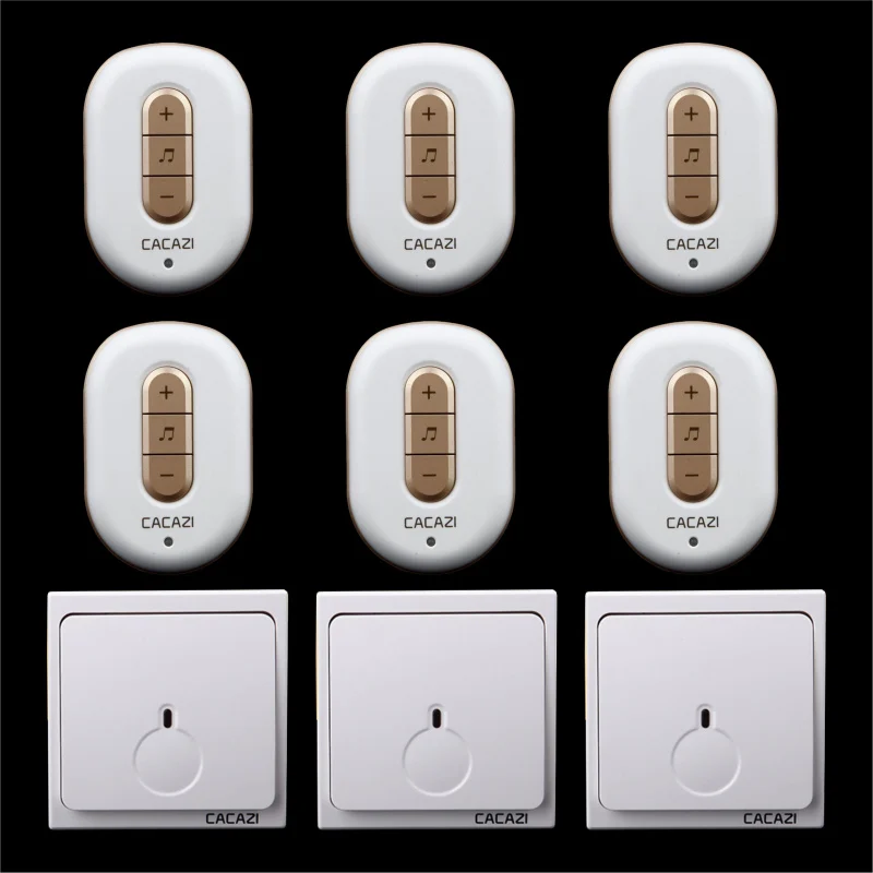 

Free shipping! 3 transmitter + 6 Receiver New Wireless Doorbell With Remote Control Musical 48Tunes Digtal doorchime D9918 -3+6