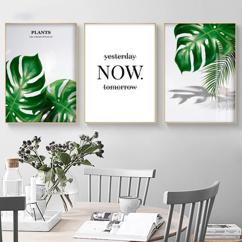 

Green Plant Leaf Art Modern Prints and Posters Nordic Style Canvas Painting Wall Pictures for Living Room Decoration Home Decor