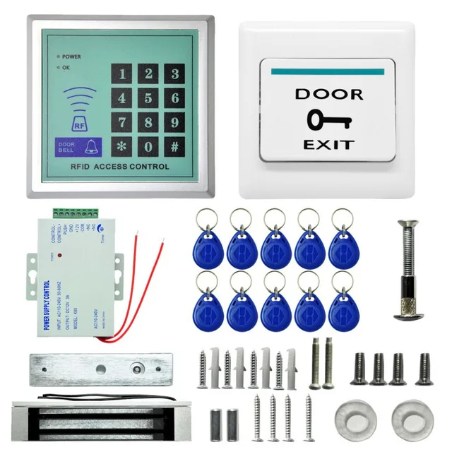 620LBS Electric Door Lock Access Control Fobs Password System Kit Full RFID Door Access