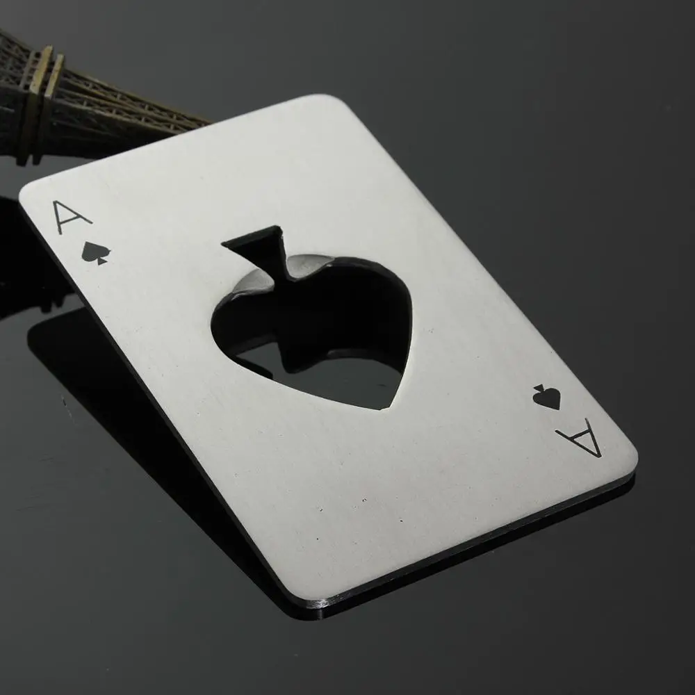 Hot Stylish Poker Stainless Steel Poker Playing Card Beer Bottle Cap Opener Tool