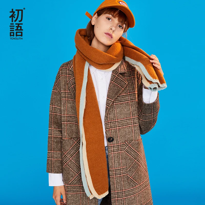 

Toyouth Solid Soft Women Scarf Long Winter Casual Scarves Ladies Fashion New Scarfs Female All Match Scarf Women Cashmere