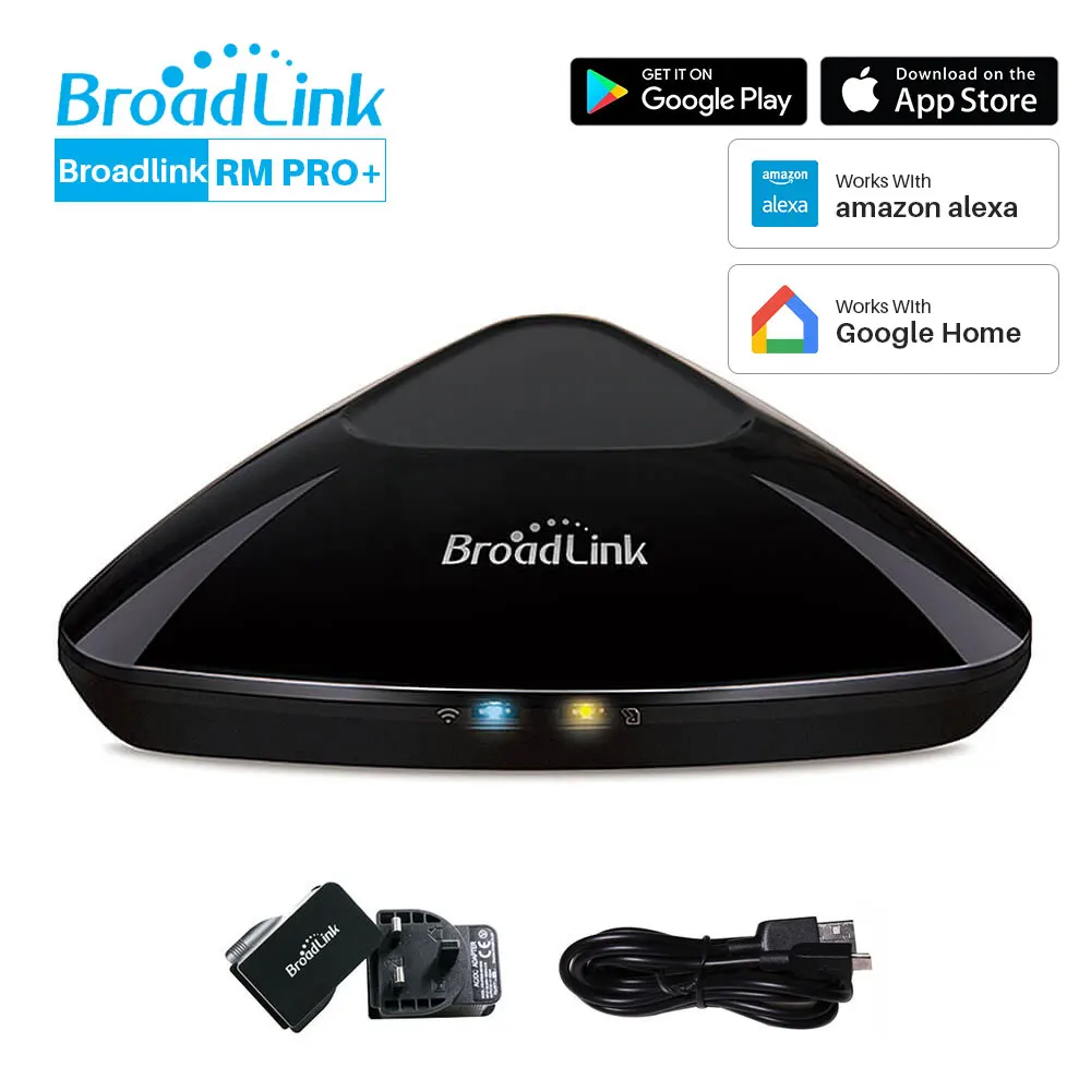 Broadlink RM Pro+ WiFi IR RF 4G Универсальный Интеллектуальный пульт дистанционного управления Broadlink RM Mini3 работает с Google Assistant Alexa Echo - Цвет: RM Pro-UK Plug
