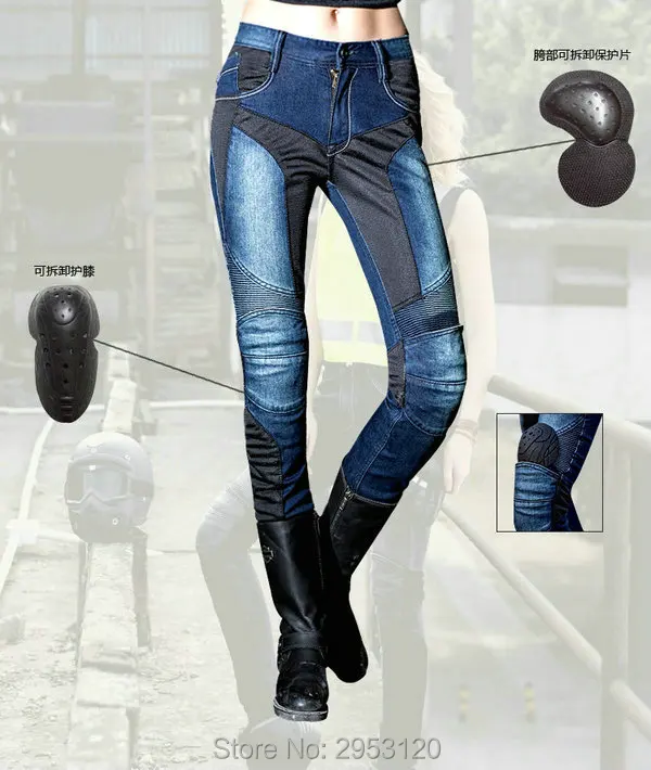 

Free shipping motorcycle riding protective pants uglyBROS UBP-01 blue female knight daily casual jeans motor sports trousers