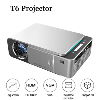

T6 Portable LED Projector 4K 3500 Lumens 1080P HD Video Projector USB HDMI Beamer for Home Cinema Optional Android 7.1 Projector