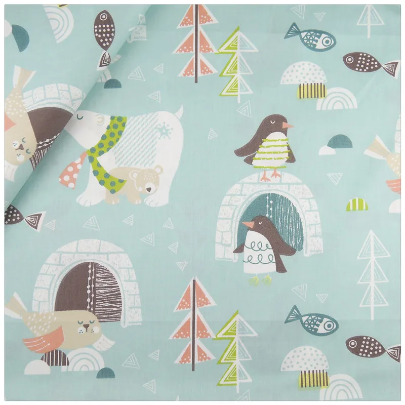 

Blue Animal Paradise 40cmx50cm Cotton Fabric Fat Quarters Bundle Quilting Patchwork Sewing Fabric For Tilda Doll tissue tecido