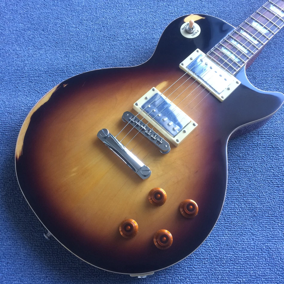 Reliquia de Guitarra eléctrica de guitarra partes llama Arce Guitarra una pieza cuerpo y cuello Tonepro puente trastes vinculante