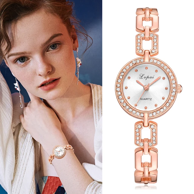 Lvpai Luxury Women Bracelet Watches Crystal Rose Gold Steel Quartz Wristwatches Lvpai Luxury Women Bracelet Watches Crystal Rose Gold Steel Quartz Wristwatches