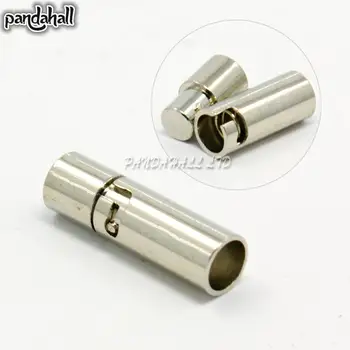 

Brass Bayonet Clasp, Platinum Color, about 5mm wide, 17mm long, hole: 4mm